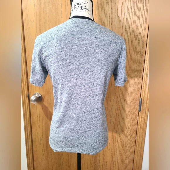 The Kooples Sport Gray Colorblock Collar Pocket T-shirt - Picture 2 of 3